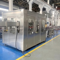 Machine de remplissage automatique de bouteilles en plastique pour jus, ligne de production de boissons, équipement d'embouteillage de liquides pour boissons gazeuses