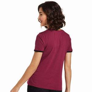 Camiseta Casual de Verano para Mujer, 100% Algodón, con Logotipo Personalizado, Estilo Urbano, Manga Corta, Corte Holgado, Suave y Transpirable, Venta al Por Mayor - Product Image 3