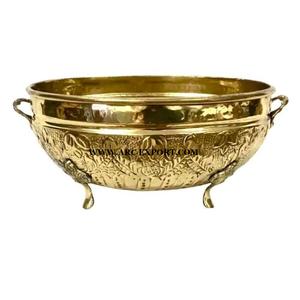 Décoration de table de maison et de mariage en laiton massif Urli grande taille nouveauté forme ronde design luxueux Festival Urli en Inde - Product Image 3