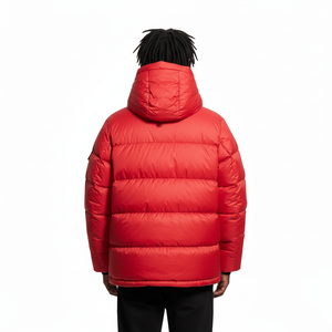 High Quality Plus Size Heavy Cotton <b>Padded</b> Lightweight Solid Color Puffer <b>Jacket</b> Custom Printed Logo Zipup Closure <b>Hooded</b> <b>Jacket</b> - Product Image 3