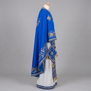 Vestimenta Litúrgica Azul Rey para Iglesia Ortodoxa, Túnica de Clérigo Bordada a Mano con Hilos de Oro, Casulla Sacerdotal, Conjunto de Vestimenta Litúrgica - Product Image 2
