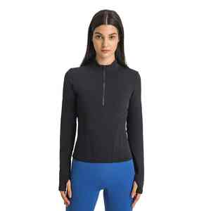 Haut technique respirant de haute qualité pour l'équitation, sous-vêtements techniques pour femmes, manches longues, demi-boutons - Product Image 1