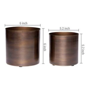 กระถางต้นไม้โลหะเคลือบนิกเกิลสำหรับสวนชุด2ชิ้น - Product Image 4