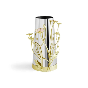Vase Moderne en Métal Doré – Support Floral Décoratif Élégant pour la Décoration Intérieure, Table à Manger et Présentation Contemporaine dans le Salon - Product Image 1