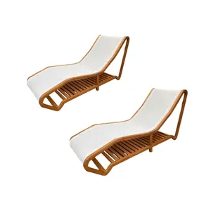 Chaise longue de luxe moderne en bois massif piscine chaise patio plage lit salon extérieur prix de gros de l'Indonésie - Product Image 1