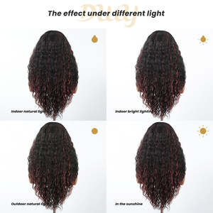 Perruque synthétique sans colle Rosa C-DWY T Part, cheveux longs bouclés latins, avec dentelle transparente sur le devant - Product Image 6