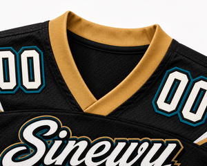 Maillot de football américain Sinevy pour homme, col en V, manches courtes, maille sublimée, 100% polyester, évacuation de l'humidité, vêtements de sport pour adultes - Product Image 6