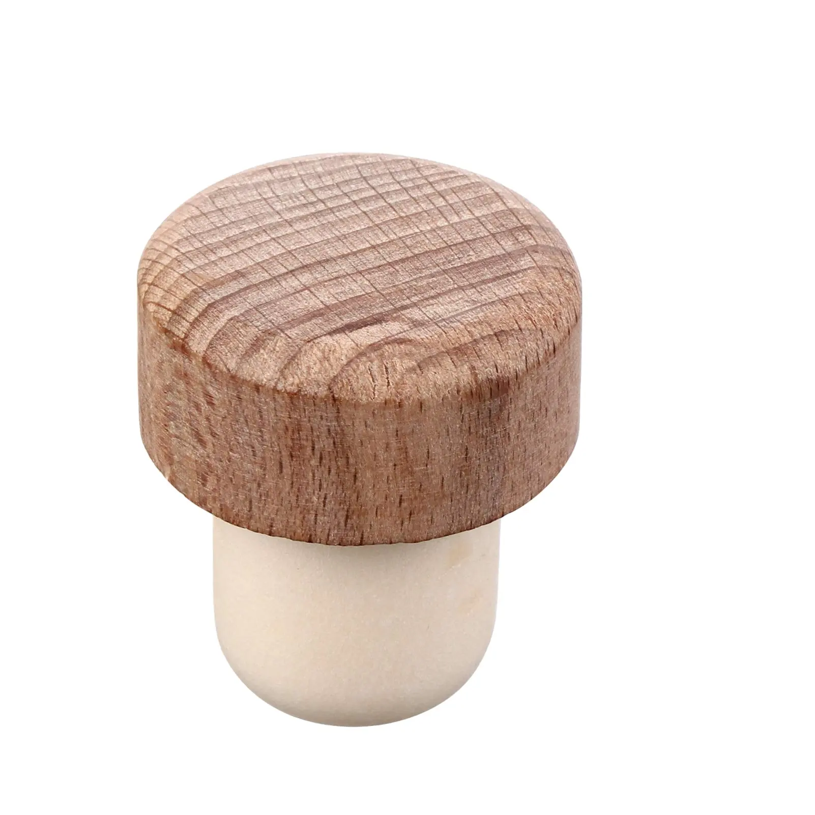 Customized Luxury T-Shape Wine/Spirits Synthetic Cork Bottle Stopper Refillable Wooden Bar Top Cap