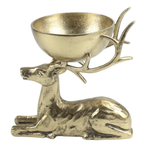 Aluminium doré cerf bol en métal dessus de table décoration de table de mariage fruits dessert fruits secs bols de service maison cuisine table à manger - Product Image 1
