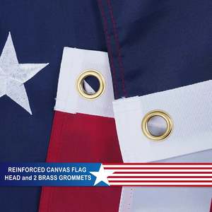 Pack of 2 Betsy Ross Boat <b>Flags</b> 12x18 Inches Embroidery 13 Stars Colony American <b>Flags</b> with Brass Grommets for 4th of July - Product Image 4