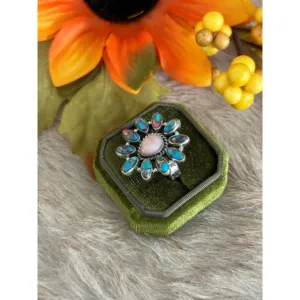 Bague ajustable en argent sterling multi-pierres faite à la main du sud-ouest - Product Image 4
