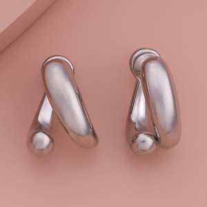 Modernos Pendientes Religiosos Geométricos 186298 Tipo Huggie y Aro Hechos de Aleación de Zinc y Acero Inoxidable con Perla como Piedra Principal para Fiestas - Product Image 1