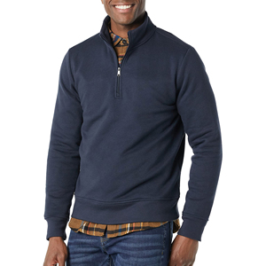 Custom <b>Mens</b> Quarter <b>Zip</b> Sweatshirt Heavyweight Cotton Fleece <b>Jumper</b> Drop Shoulder <b>Half</b> <b>Zip</b> Streetwear Direct Factory Price - Product Image 3