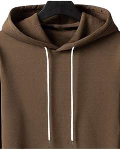 <b>Brown</b> Solid Color Hoodie Unisex Soft <b>Fleece</b> Pullover With Kangaroo Pocket Casual Winter Wear Warm Hooded Sweatshirt Streetwear - Product Image 2