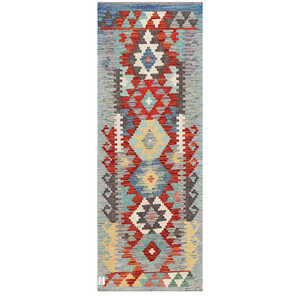 Alfombra Kilim de Maimana, Afganistán, 171 x 64 cm, Alfombras y Juegos de Alfombras - Product Image 1