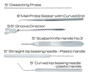 Kit avanzado de disección de acero inoxidable de 20 piezas para estudiantes de medicina Anatomía Laboratorio Scalper Cuchillo Mango Instrumentos quirúrgicos Base - Product Image 4