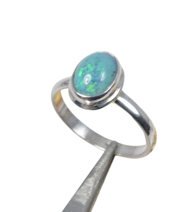 Opale éthiopienne 925 argent Sterling pierre précieuse bague élégante pierre naturelle bijoux faits à la main octobre pierre de naissance cadeau pour anniversaire - Product Image 1