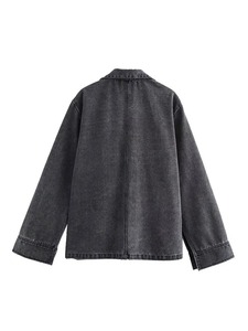 Chaqueta vaquera recortada para mujer, abrigos cortos con flecos de mezclilla para mujer, Top corto de longitud corta, chaqueta vaquera para mujer - Product Image 6