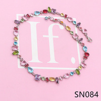 Conjunto de Collar con Gemas Arcoíris Brillantes, Colgante Cuadrado con Corte Esmeralda en Forma de Corazón, Chapado en Oro, Joyería Elegante para Mujer