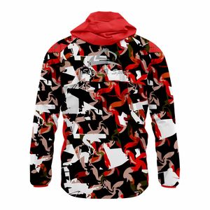 Custom Logo Plaid Print Zipper Closure Waterproof Windbreak Softshell <b>Running</b> Jacket Men Lightweight Training Wear with Hoodie - Product Image 2