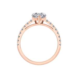 Anillo de Compromiso con Diamante de Laboratorio Solitario en Forma de Corazón con Engaste de Puntas - Product Image 5
