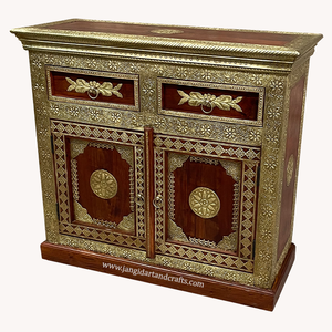 Vitrina nórdica de madera para Buffet, mueble de lujo hecho a mano para sala de estar, fabricante de muebles de la India - Product Image 2