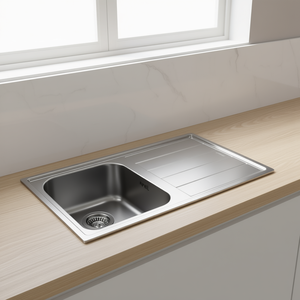 Évier Apell 1 cuve (86x50cm) Série LINEAR en acier inoxydable brossé pour cuisine LN861IRBC - Product Image 3