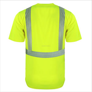 100% Polyester Mesh High <b>Vis</b> <b>Orange</b> T Shirts Short Sleeve Men's Workwear Safety Reflective Men's T Shirts - Product Image 3