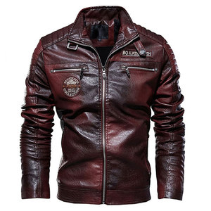 New Arrival <b>Men's</b> High Quality Breathable Stand Collar <b>Leather</b> Jacket Customized Logo Design Sustainable for Winter Low Price - Product Image 5