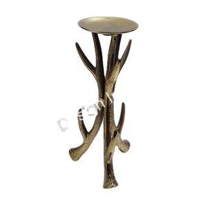 Bougeoir en or Antler Pièce unique Décoration de table Fêtes de mariage Bougie Stand By Design Impex - Product Image 1