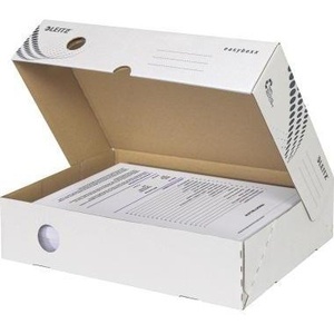 Leitz Easyboxx Archive <b>Box</b> 100% Recycled White Corrugated <b>Cardboard</b> 8 X 25 X 35 cm (W X H X D) for DIN A4 Archival Print - Product Image 1
