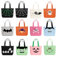 Sac fourre-tout de plage en EVA personnalisé pour Halloween, motif fantôme, citrouille, nœud et crâne, imperméable, sac de piscine, sac à bonbons pour la fête d'Halloween, vente en gros