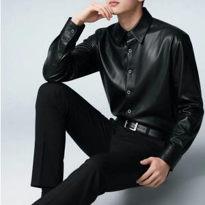 Chemises en cuir véritable pour hommes, mode hip-hop, vente en gros, chemise en cuir véritable de qualité supérieure, personnalisation OEM, chemises légères - Product Image 4