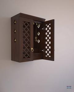 Designer Solid Wood Temple <b>Mandir</b> Home Premium Hand Carved Pooja Temple Dome Drawer Modern Indian Handicraft Hotel Dining - Product Image 3