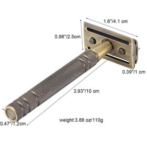 Maquinilla de Afeitar de Seguridad Profesional Tradicional con Mango de Acero Inoxidable y Hoja de Acero Inoxidable de Doble Filo para Hombres, Precio Competitivo - Product Image 6