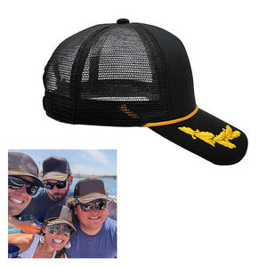Casquette de camionneur en maille respirante à 5 panneaux avec broderie personnalisée, fermeture à pression réglable pour une utilisation promotionnelle et en gros - Product Image 4