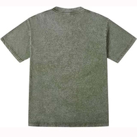 Vente en gros dernier arrivage de t-shirts d'été pour hommes 100% coton à manches courtes délavé à l'acide solide gris col rond Plus tricoté surdimensionné