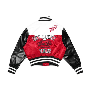 Latest Fashion Wear Ladies Varsity <b>Jackets</b> Patch Work Stand Collar Full <b>Sleeves</b> Winter Baseball Wear <b>Jackets</b> for Girls - Product Image 2