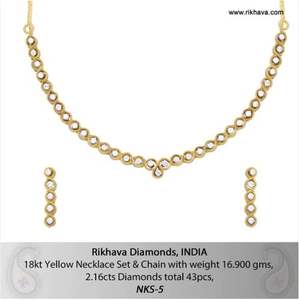 Top qualité 18 carats or jaune diamant collier ensemble bijoux boucles d'oreilles bijoux de mode colliers pour femmes bijoux de mode - Product Image 3