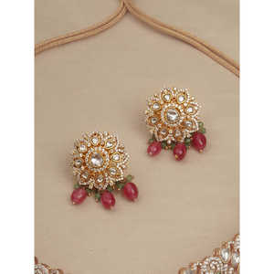 Conjunto de Collar de Novia con Moissanita Chapada en Oro Multicolor, Joyería Fina MO-S124 - Product Image 2