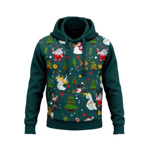Sudaderas con Capucha Verde Oscuro, Personalizadas con Relieve, de Alta Calidad, 100% Algodón, Talla Grande para Hombre, Sudadera con Capucha con Relieve 3D - Product Image 3