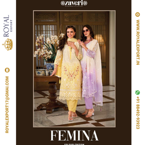 Nouvel organza doux Femina avec costume pakistanais de travail fantaisie avec organza lourd Dupatta - Product Image 6