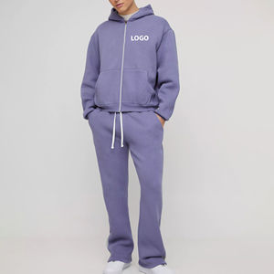 Pantalons de jogging évasés pour femmes en gros, polyester/coton, molleton respirant, confortable, coupe régulière, taille élastique plate pour l'hiver - Product Image 1