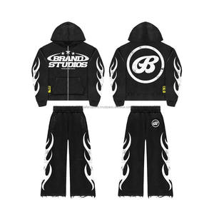 Nouveaux ensembles de survêtements à capuche pour hommes de haute qualité, 2 pièces, design solide, impression de logo personnalisé, quantité minimale de commande bas pour les commandes en gros - Product Image 1