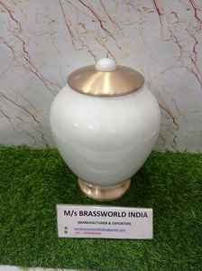 Brassworld-urna de Metal personalizada para cenizas, urna de cremación para adultos, Odyssey blanco - Product Image 3