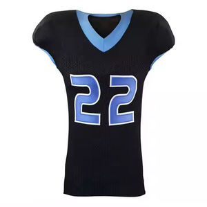 Uniforme de football américain à manches courtes de couleur unie personnalisée Spandex/Polyester Taille plus grande Coupe ample Vêtements de sport pour hommes - Product Image 5