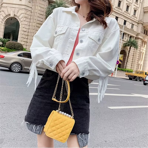 Abrigo vaquero blanco para mujer con decoración de botones, prendas de vestir exteriores holgadas para primavera, otoño, invierno, verano, Tops informales para estudiantes - Product Image 5