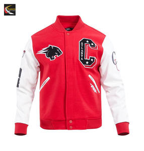 เสื้อแจ็กเก็ตมีตัวสีแดงแขนสีขาว - Product Image 1