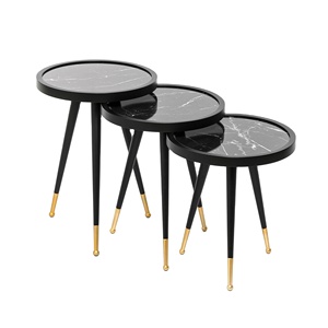 Mesa auxiliar de tambor de latón martillado antiguo de lujo, mesa central de anidación redonda para decoración para sala de estar, venta de uso doméstico - Product Image 2