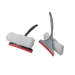 Raclette professionnelle en microfibre avec manche en plastique pour le nettoyage des vitres, des miroirs de salle de bain et des douches - Product Image 3